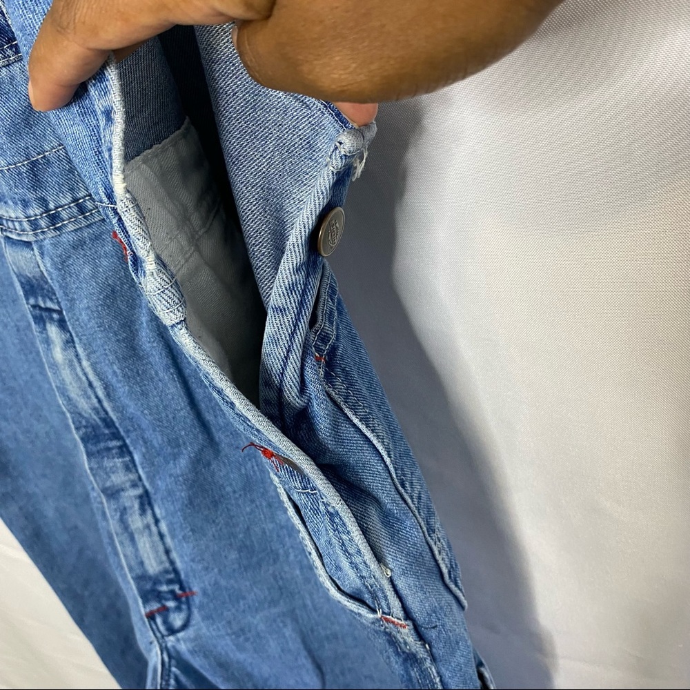 Dickies Men's Vintage Stone Washed Indigo Denim Blue Overall 34 x 34 - Picture 5 of 13